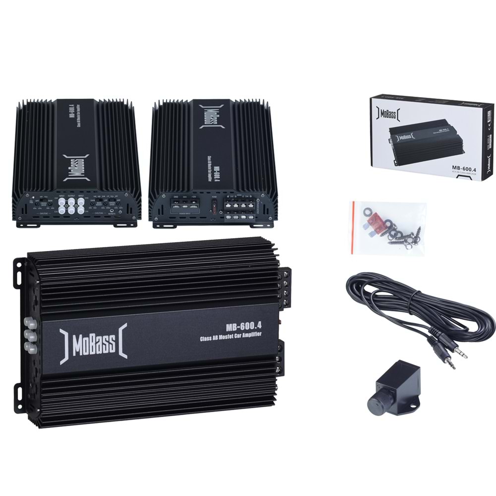 MOBASS 4 Kanal 360W Oto Amfi MB-600.4