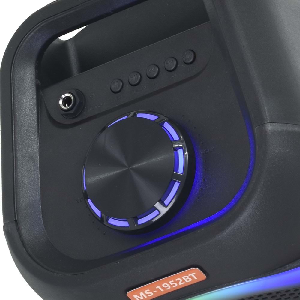 MS Bluetooth ve USB Girişli 2X6,5 İnch Şarjlı Işıklı Müzik Sistemi MS-1952 BT