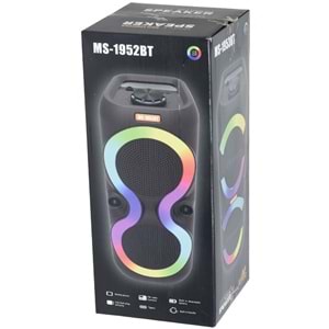 MS Bluetooth ve USB Girişli 2X6,5 İnch Şarjlı Işıklı Müzik Sistemi MS-1952 BT