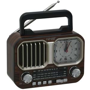 NNS Usb Bluetooth lu Şarjlı Saat li FM Radyo NS-7116 BT