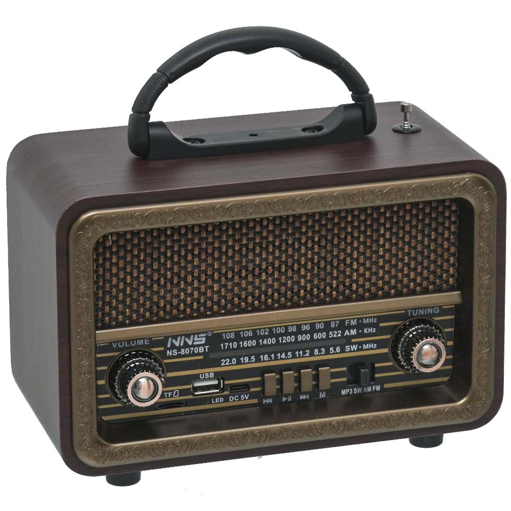NNS Usb Bluetooth lu Şarjlı FM Radyo NS-8070 BT