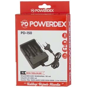 POWERDEX 18650 Pil Şarj Cihazı 2 Lİ (Md-282A) (Pd-10) PD-150
