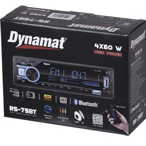 DYNMAT Çift Bluetooth ve USB Girişli Radyo 3 Rca İşlemcili Oto Teyp RS-75 BT