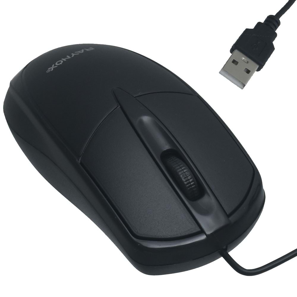 RAYNOX USB Kablolu Mouse (1200 DPI) – Siyah RX-M04