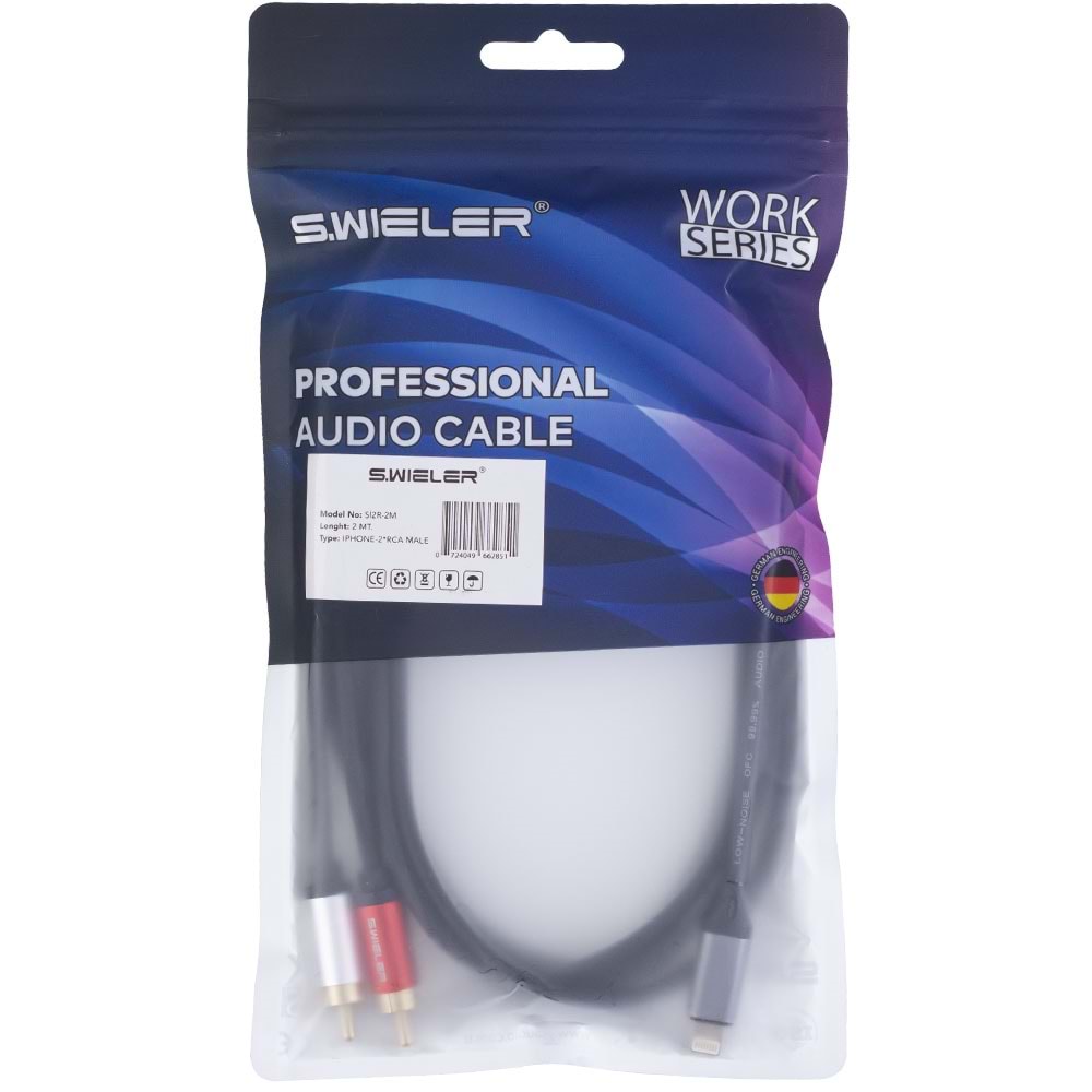 S.WIELER İphone - 2*Rca Erkek Kablo Uzunluğu: 2 Metre Sİ2R-2M
