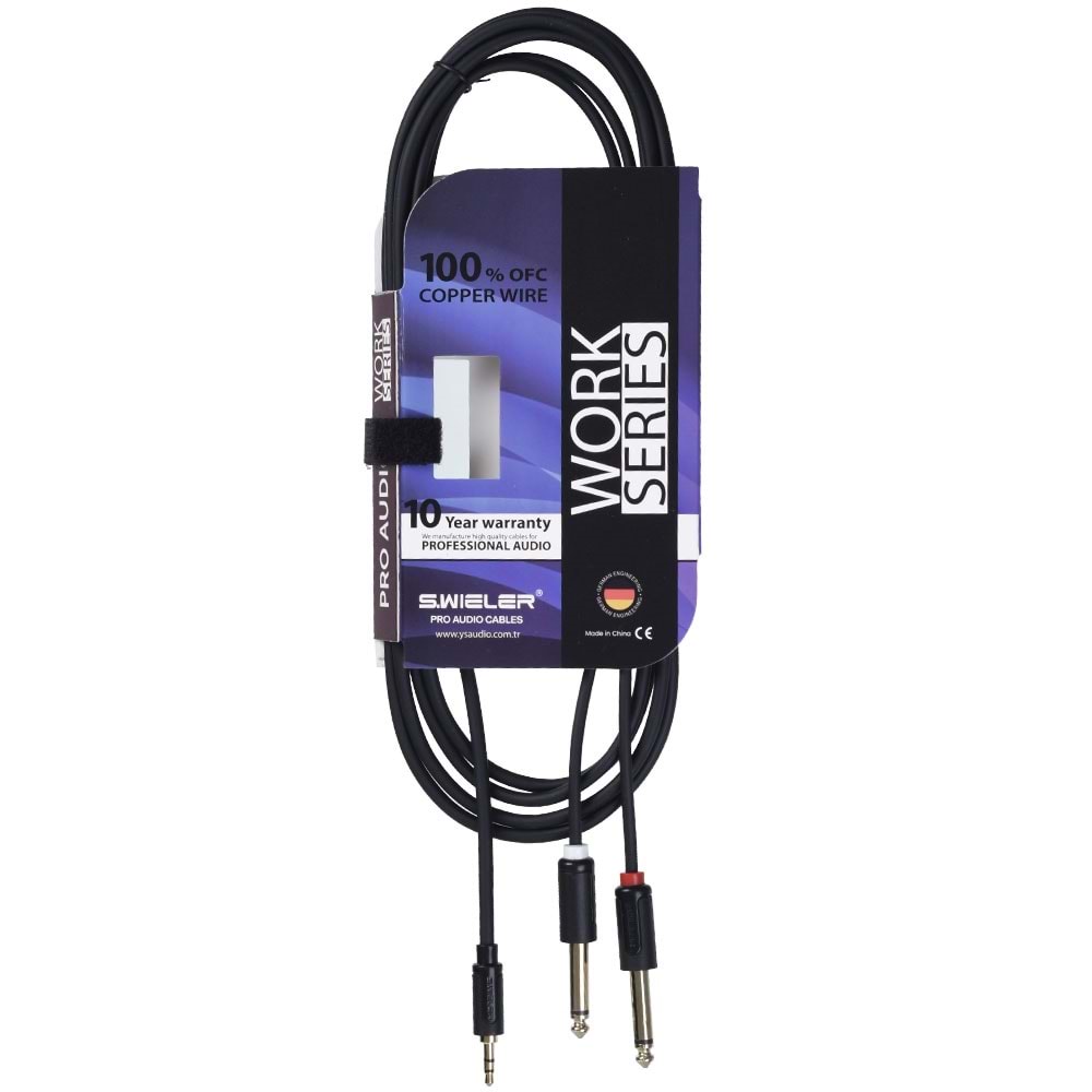 S.WIELER 2*6.3 mm Mono - 3.5 mm Stereo Kablo Uzunluğu: 3 Metre SM2S-3M