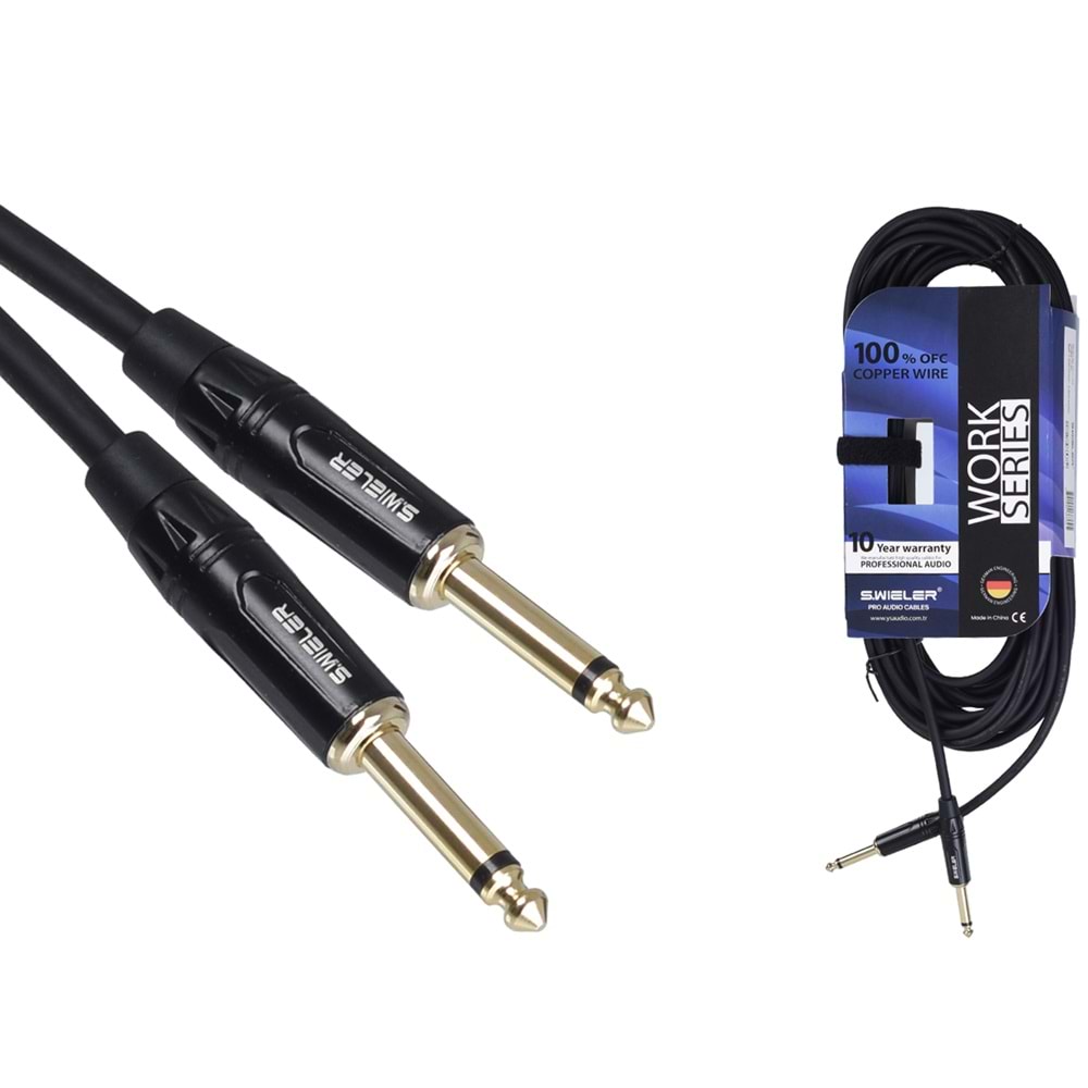 S.WIELER 6.3 mm Mono - 6.3 mm Mono Kablo Uzunluğu: 10 Metre SMM-10M