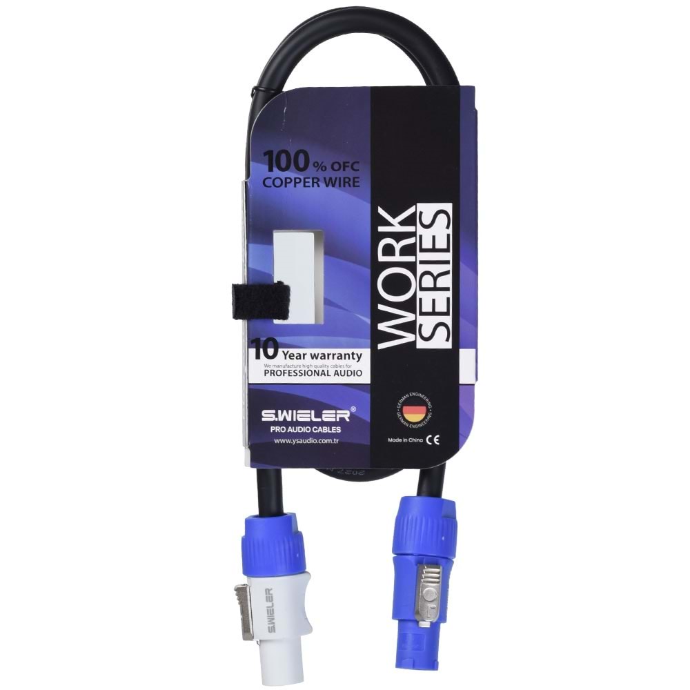 S.WIELER Powercon Giriş - Powercon Çıkış 3X2.5 mm Kablo Uzunluğu:1 Metre SPP-1M