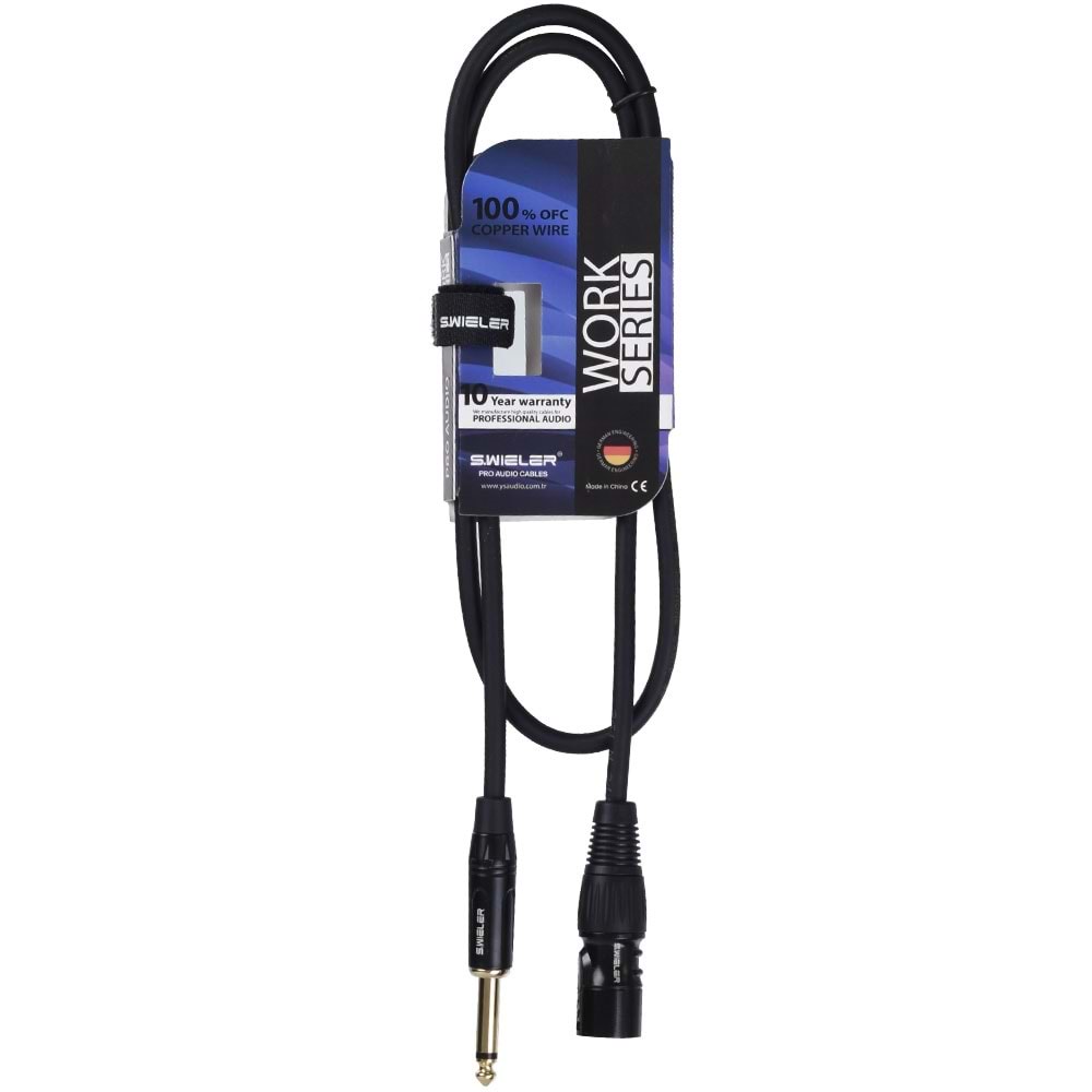 S.WIELER Xlr Erkek - 6.3 mm Mono Kablo Uzunluğu: 1 Metre SXM-1M
