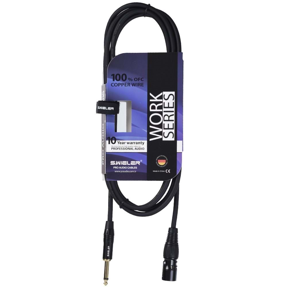 S.WIELER Xlr Erkek - 6.3 mm Mono Kablo Uzunluğu: 3 Metre SXM-3M