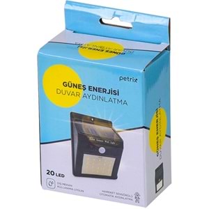 PETRİX Güneş Enerjili Hareket Sensörlü Duvar Aydınlatma T-9440