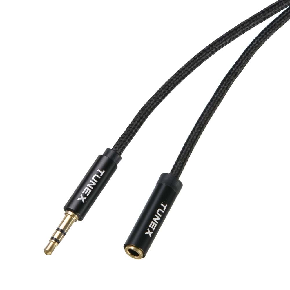 TUNEX 3,5 mm Erkek 3,5 mm Dişi İpek Örgü 5 Mt Kulaklık Uzatma TNX-1005