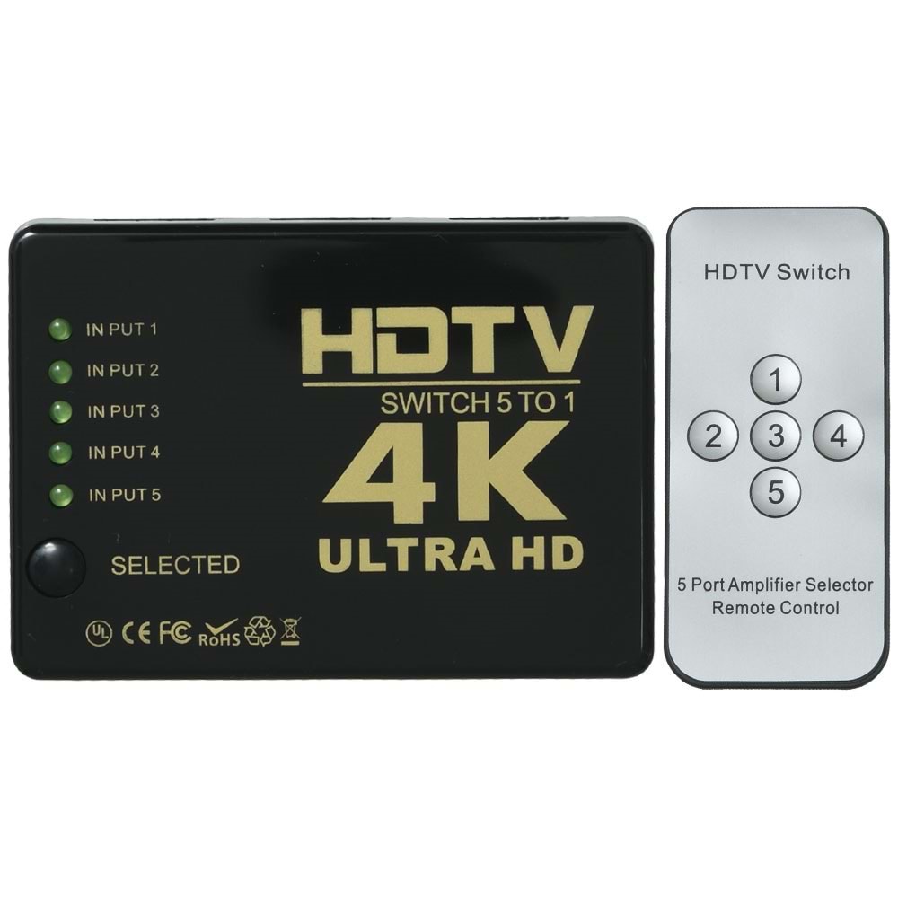 ECONEX 5 Giriş 1 Çıkış HDMI Switch (Seçici) TNX-1007