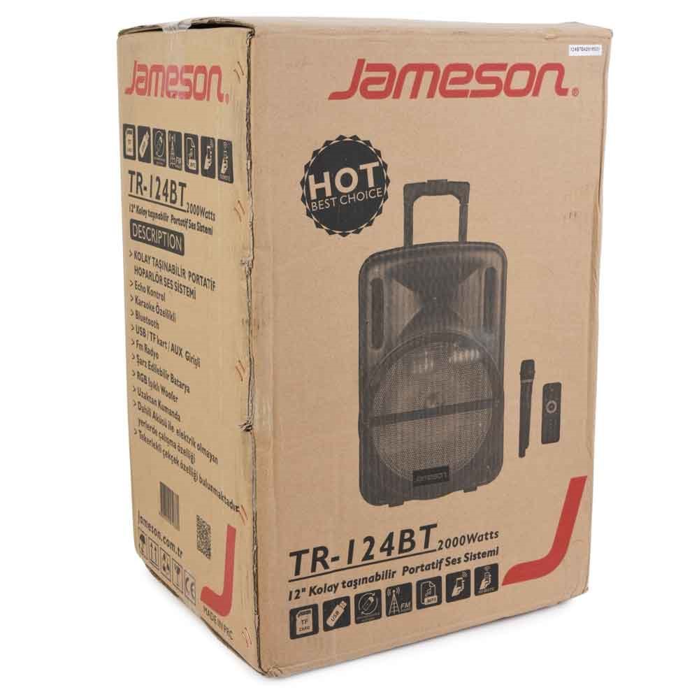 JAMESON 12'' 2000W Usb+Fm+Uhf Mikrofon Portatif Ses Sistemi TR-124 BT