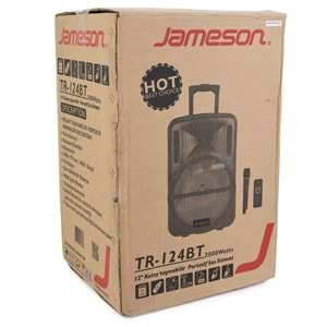 JAMESON 12'' 2000W Usb+Fm+Uhf Mikrofon Portatif Ses Sistemi TR-124 BT
