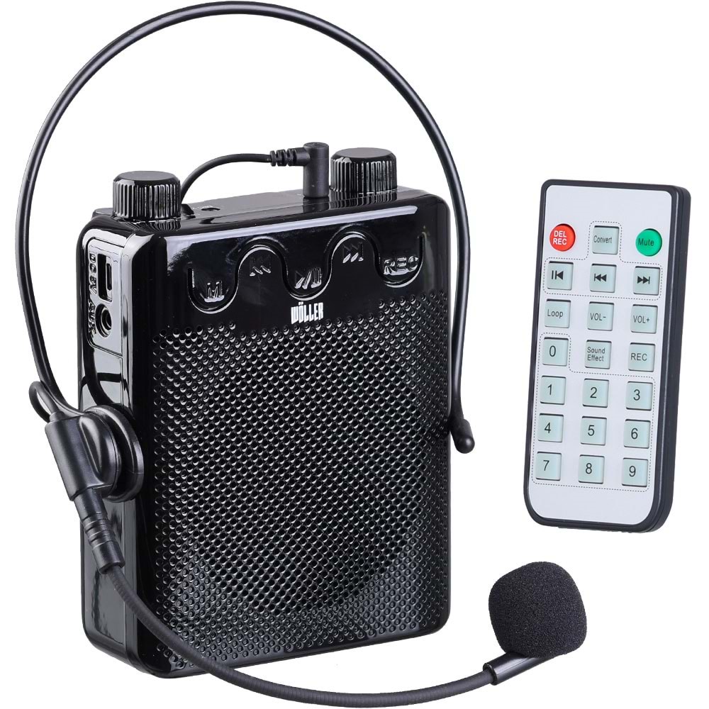 WÖLLER 50W Bluetooth ve USB Girişli Kayıtlı Şarjlı Rehber Amfisi V-807