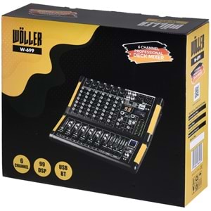 WÖLLER 6 Kanal 99 Dsp Efekt Usb-Bt Deck Mikser W-699