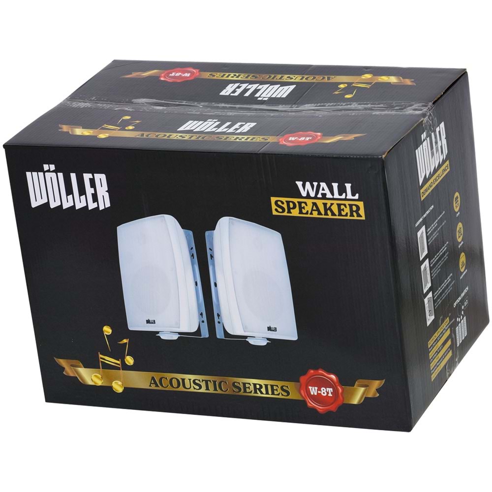 WÖLLER 300W 20 Cm 100V Beyaz Sütun Hoparlörü W-8 TB