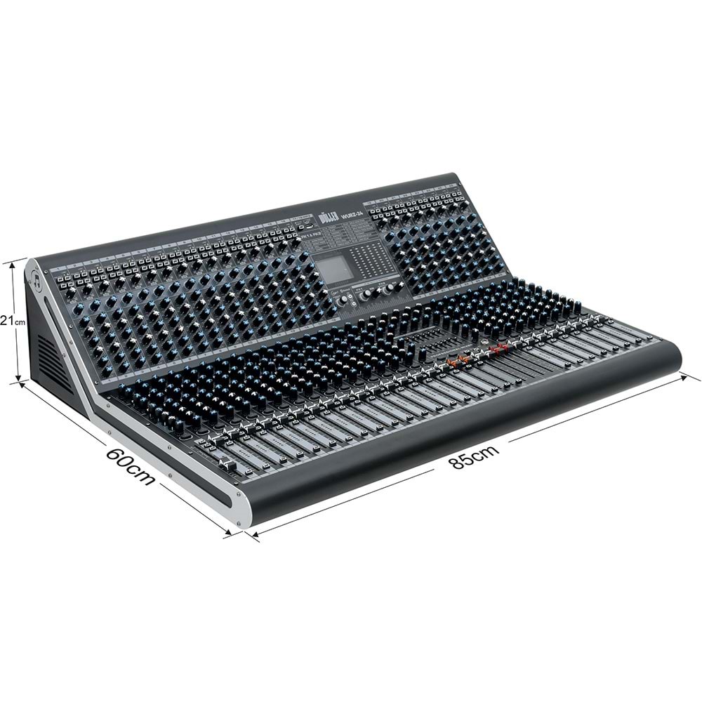WÖLLER 24 Kanal 8 Aux 99 DSP USB Bluetooth Deck Mixer WURZ-24