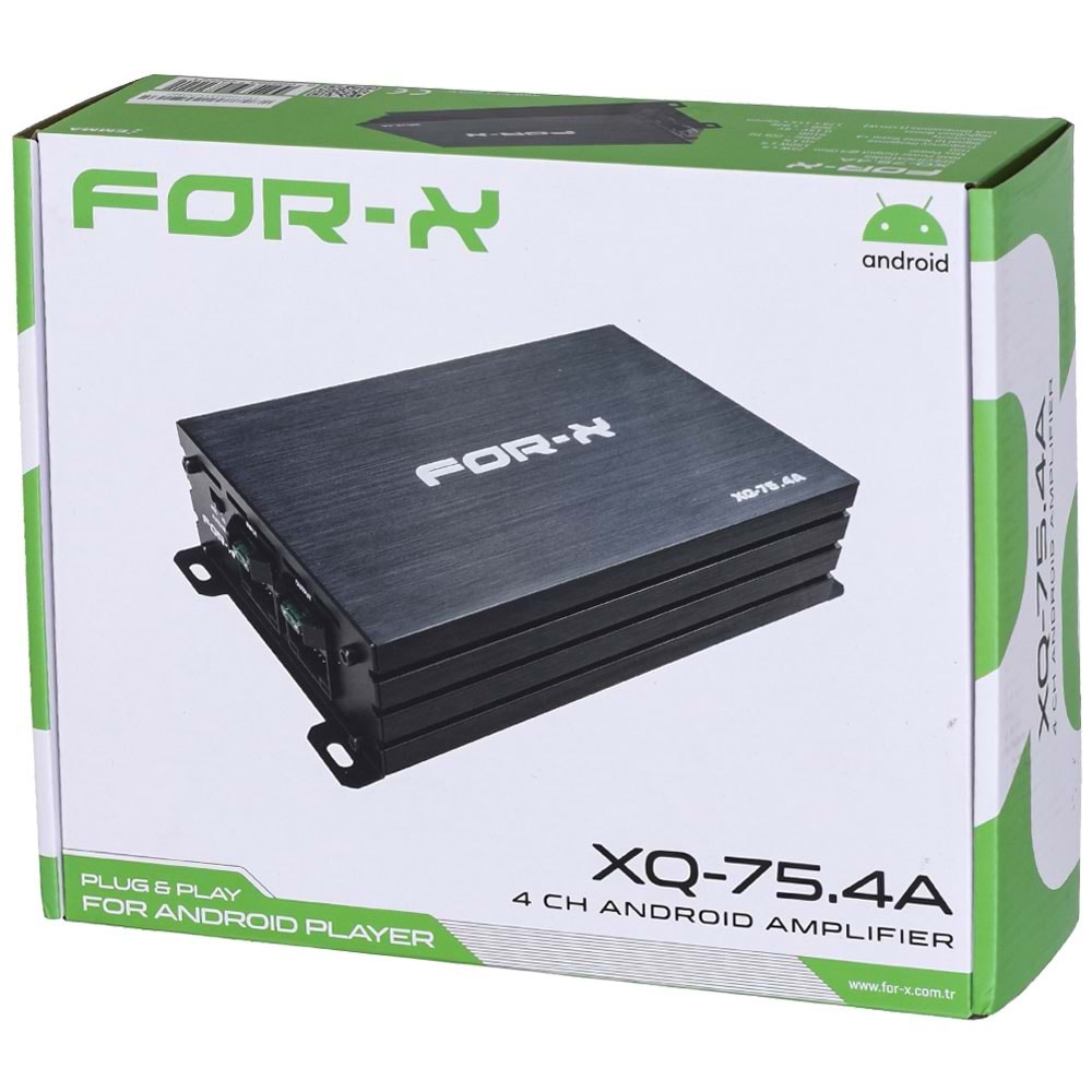 FOR-X 4 Kanal 4X150W Rms Android Oto Amfi XQ-75,4A